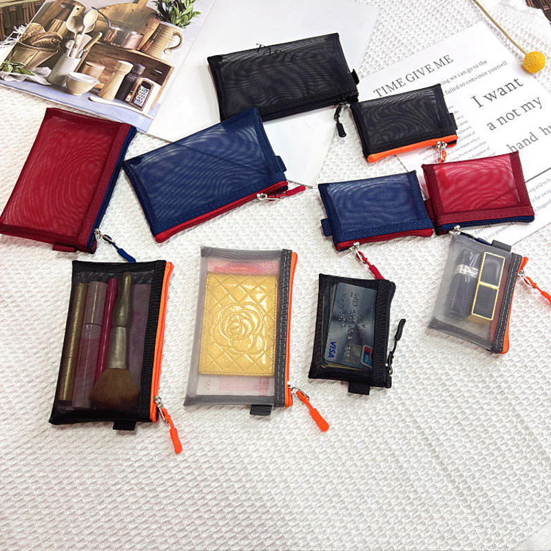 Mini Bolsa de Rede para Cartões, Fones e Moedas