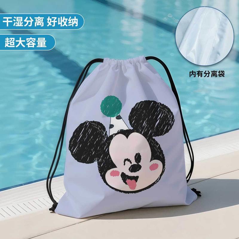 Mochila de Natação Infantil Mickey Impermeável Seco e Molhado