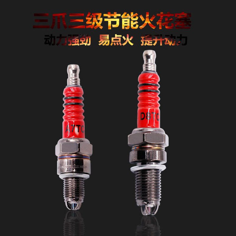 Vela de ignição universal moto scooter 3 eletrodos A7TC D8TC