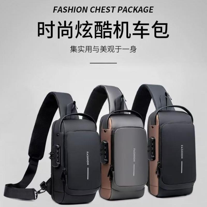 Bolsa de peito masculina impermeável para moto