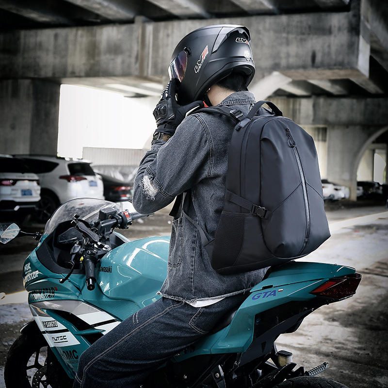 Mochila impermeável para capacete de moto grande capacidade